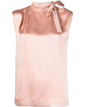 Alberta Ferretti Pussy-Bow Silk Blouse - Pink
