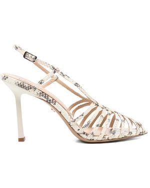 Lola Cruz Agate Strappy Sandals - White