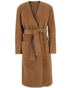 Max Mara Belted Suede Coat - Brown