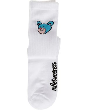 INBETWEENERS Bear-Embroidered Socks - Blue