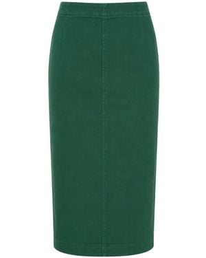 N°21 Zip-Fastening Denim Midi Skirt - Green