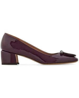 Ferragamo Gancini-Plaque Pumps - Purple