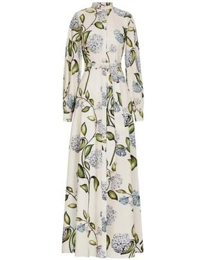 Oscar de la Renta Flower-Print Maxi Dress - White