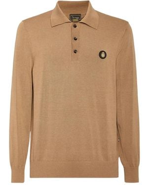 Billionaire Logo-Appliqué Polo Shirt - Natural