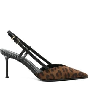 Sergio Levantesi Giulia Leopard Slingback Court Shoes - White