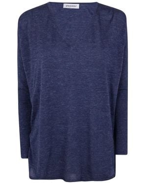 Gentry Portofino V-Neck Knitted Top - Blue