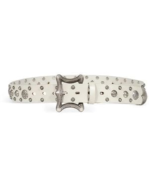 THUG CLUB Ceinture Dragon À Détails De Clous - Blanc