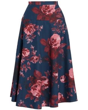 Erdem Floral-Print A-Line Skirt - White