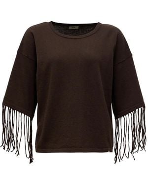 Herno Pullover Mit Fransen - Schwarz