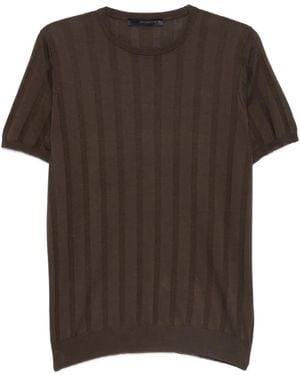 Jeordie's Knitted Short-Sleeve Cotton T-Shirt - Brown