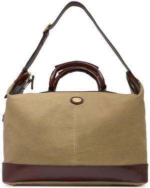 The Bridge Leather-Trim Canvas Holdall - Natural