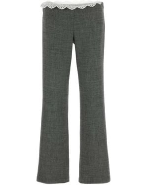Magda Butrym Lace-Trim Pants - Gray