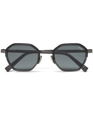 ZEGNA Hexagon-Frame Sunglasses - Gray