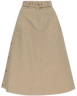 Moncler Belted Midi Skirt - Natural