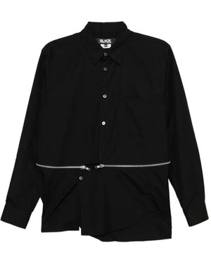 COMME DES GARÇON BLACK Zip-Detail Cotton Shirt - Black
