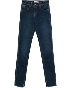 Lois Slit-Hem Jeans - Blue