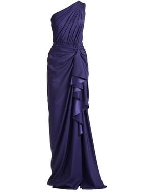 Tadashi Shoji One-Shoulder Ruffled Maxi Dress - Blue