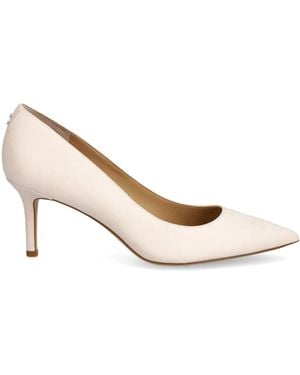 Ralph Lauren 70Mm Logo-Lettering Suede Pumps - Natural