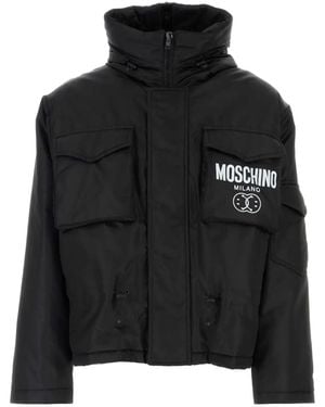 Moschino Logo-Print Padded Jacket - Black
