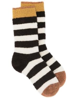 Bonne Maison Striped Knitted Socks - Black