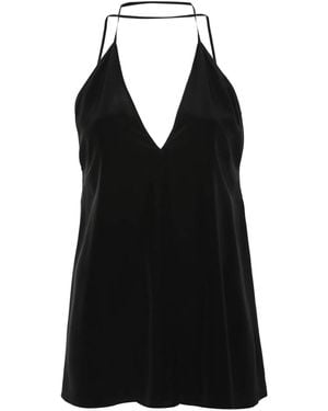 TOTEME Double-Halter Silk Top - Black