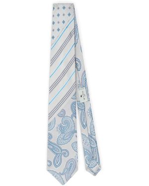 Etro Patterned-jacquard Tie - Blue