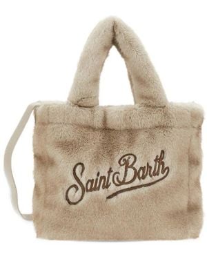 MC2 Saint Barth Mini Vanity Soft Faux-Fur Tote Bag - Natural
