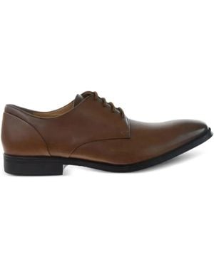 Clarks Gilman Plain Lace-Up Shoes - Brown