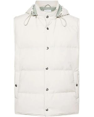 Eleventy Detachable Hood Vest - White