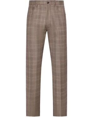 Amiri Pantaloni Svasati A Quadri - Grigio