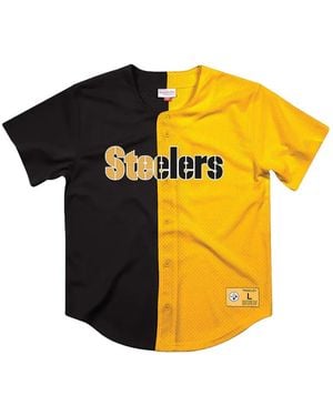 Mitchell & Ness Nfl Pittsburgh Steelers Button Shirt - Yellow