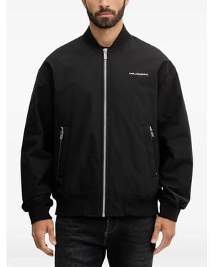KARL LAGERFELD Veste Bomber À Fermeture Zippée - Black
