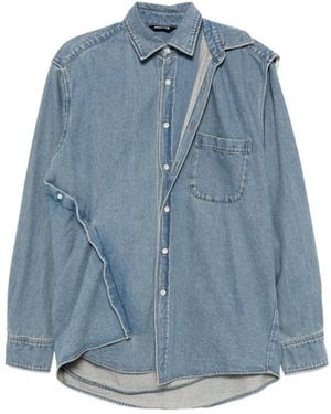 Moohong Double-Layered Denim Shirt - Blue