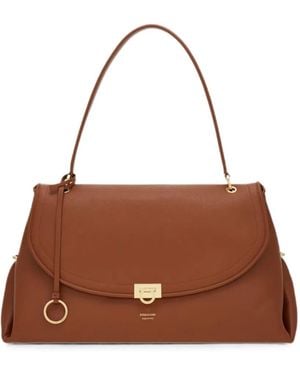Ferragamo Gancini Handbag (L) - Brown