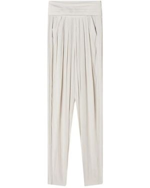 Lanvin High-Waisted Trousers With Pleated Detailing And Side Pockets - White
