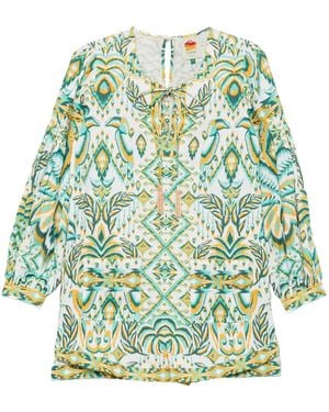 FARM Rio Tropical Tapestry Playsuit - Green