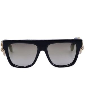 Roberto Cavalli Snake-Detail Square-Frame Sunglasses - Black