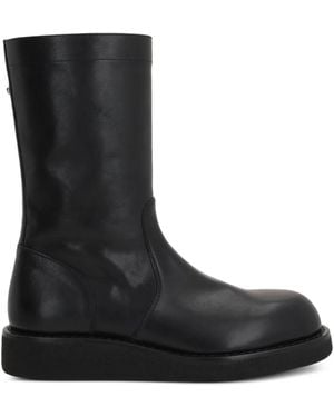 Ann Demeulemeester Side-Zip Round-Toe Boots - Black