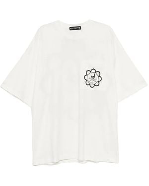 MASTERMIND WORLD T-Shirt Mit Totenkopf-Tasche - Weiß