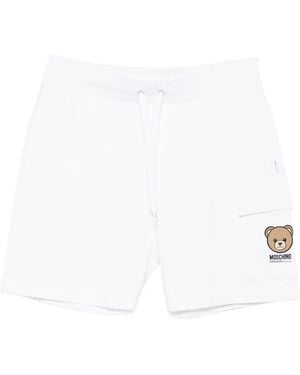 Moschino Logo-Print Track Shorts - White