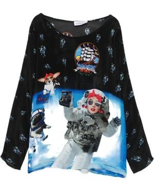 The Artistylist Graphic-Print Blouse - Black
