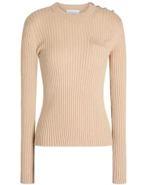 Rabanne Button Ribbed Jumper - White