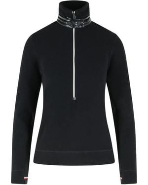 Moncler Padded-Trim Half-Zip Sweater - Black
