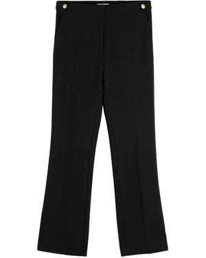 Tommy Hilfiger Pantalones Bootcut Con Botones Dorados - Negro