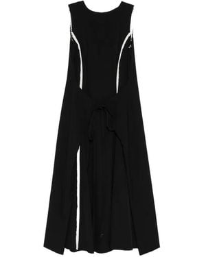 A Tentative Atelier Kimono Gathered Dart Dress - Black
