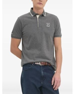 Hackett Logo-Embroidered Polo Shirt - Grey