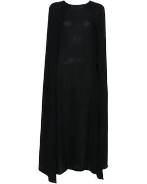 Plan C Kleid Mit Cape - Schwarz
