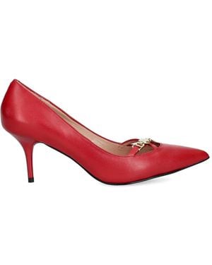 Love Moschino Pointed-Toe Chain Court Shoes - Red