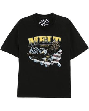 Melt Eagle-Print T-Shirt - Black