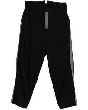 Yohji Yamamoto Broad Embroidered Suspender Trousers - Black
